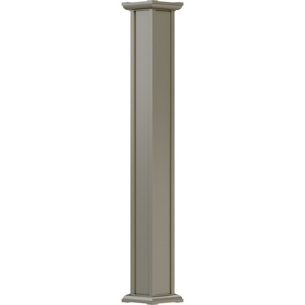Ekena Millwork 8" x 12' Endura-Aluminum Acadian Style Column, Square Shaft (For Post Wrap Installation) Non-Tapered EA0812INPSFACAC - main